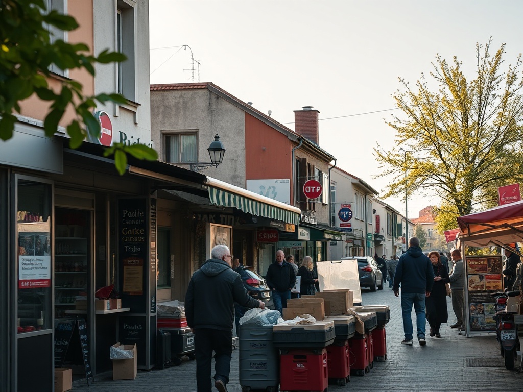 Znak "Praca" z lokalizacji Będzin, symbolizujący poszukiwania piekarza i fryzjerki